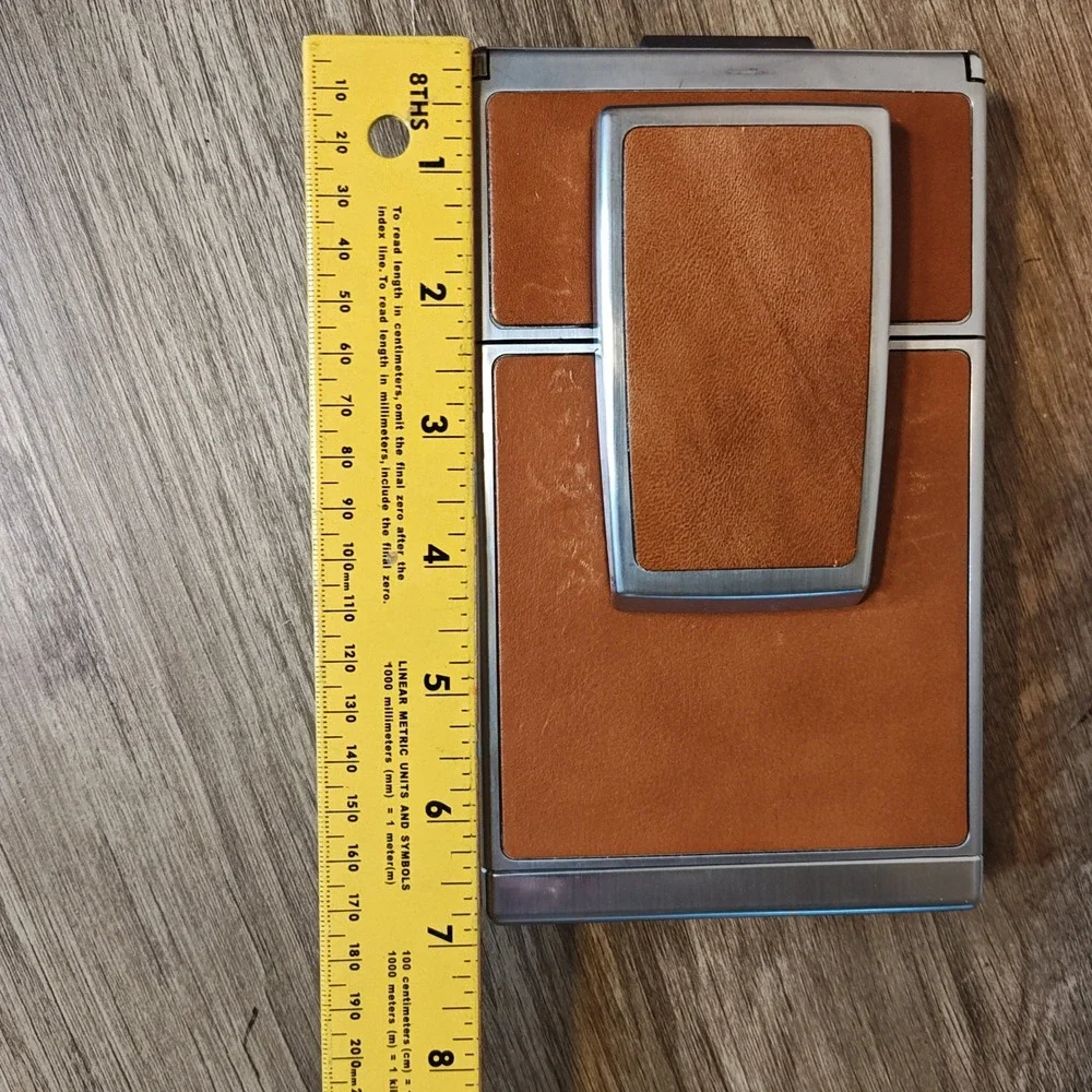 Polaroid SX-70 Land Camera Instant SLR Brown Tan Leather Folding Case Flash Bar
